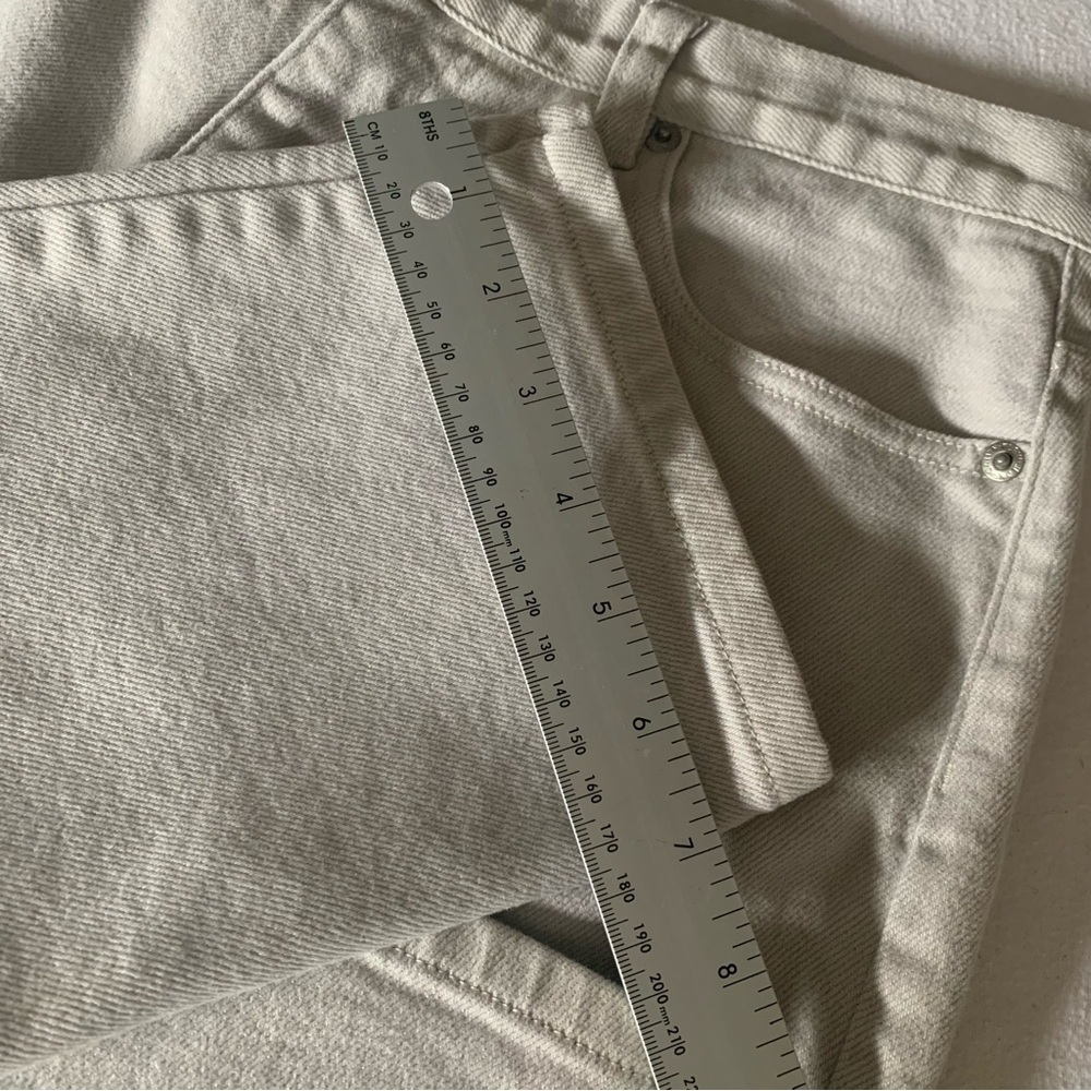 CALVIN KLEIN Barrel Jeans Tapered 5 Pocket Pants Belt Loops Spring Beige Size 10 - Picture 14 of 15